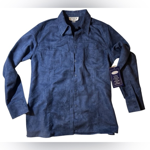 Jessica Sport Blue Button-Up Shirt - Picture 1 of 4